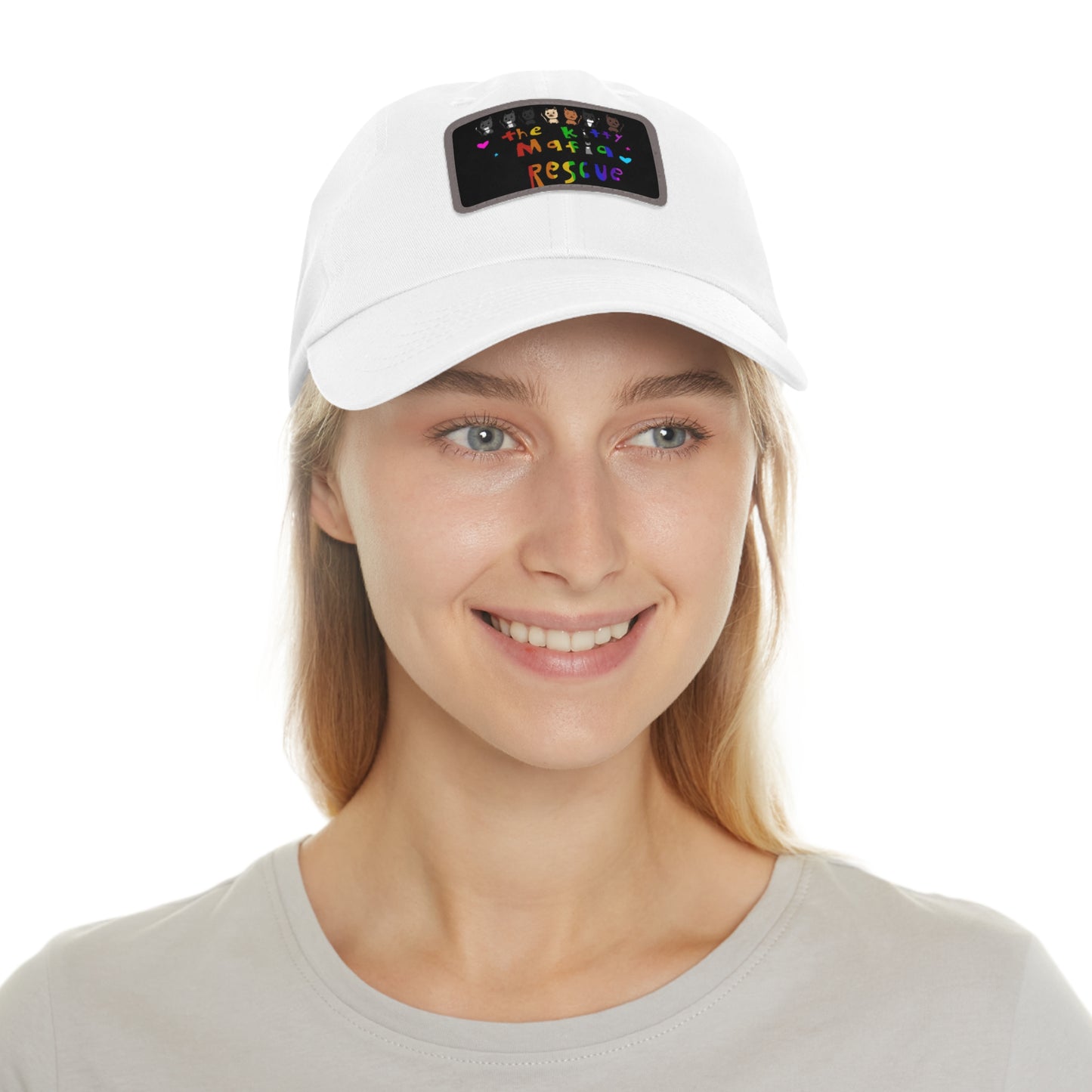 Dad Hat with Leather Patch (Rectangle)